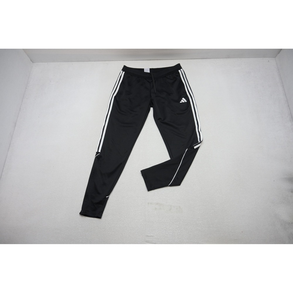 Adidas Track Pants Soccer Womens Medium Black White Tiro Stripe Tapered EUC